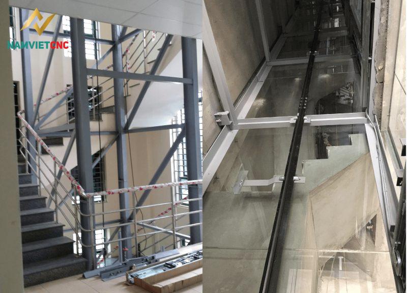 cách thi công khung thép thang máy